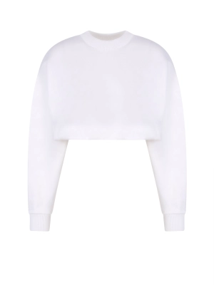 Alexander McQueen Long Sleeved Crewneck Cropped Sweatshirt