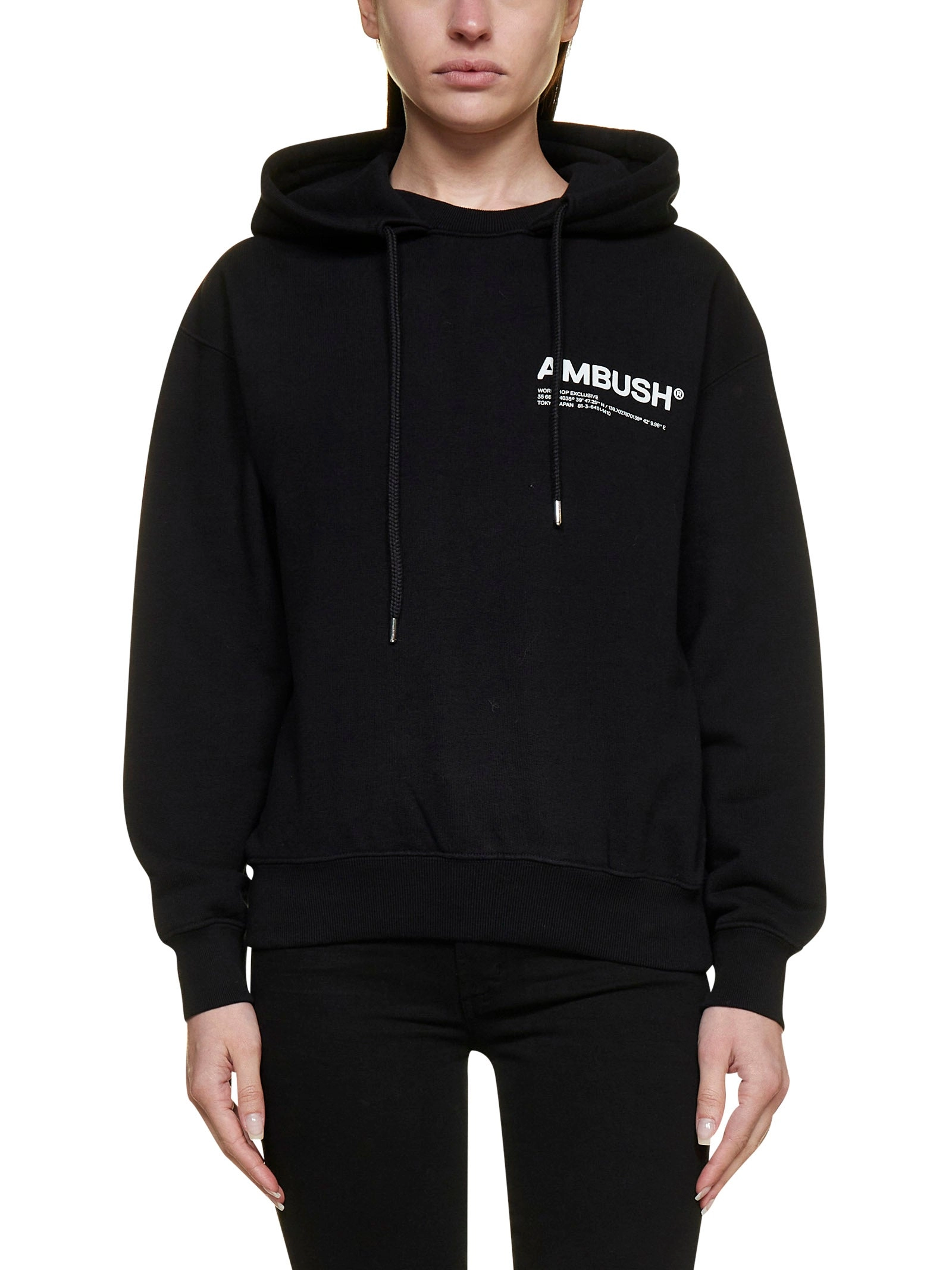 Ambush Logo Print Drawstring Hoodie