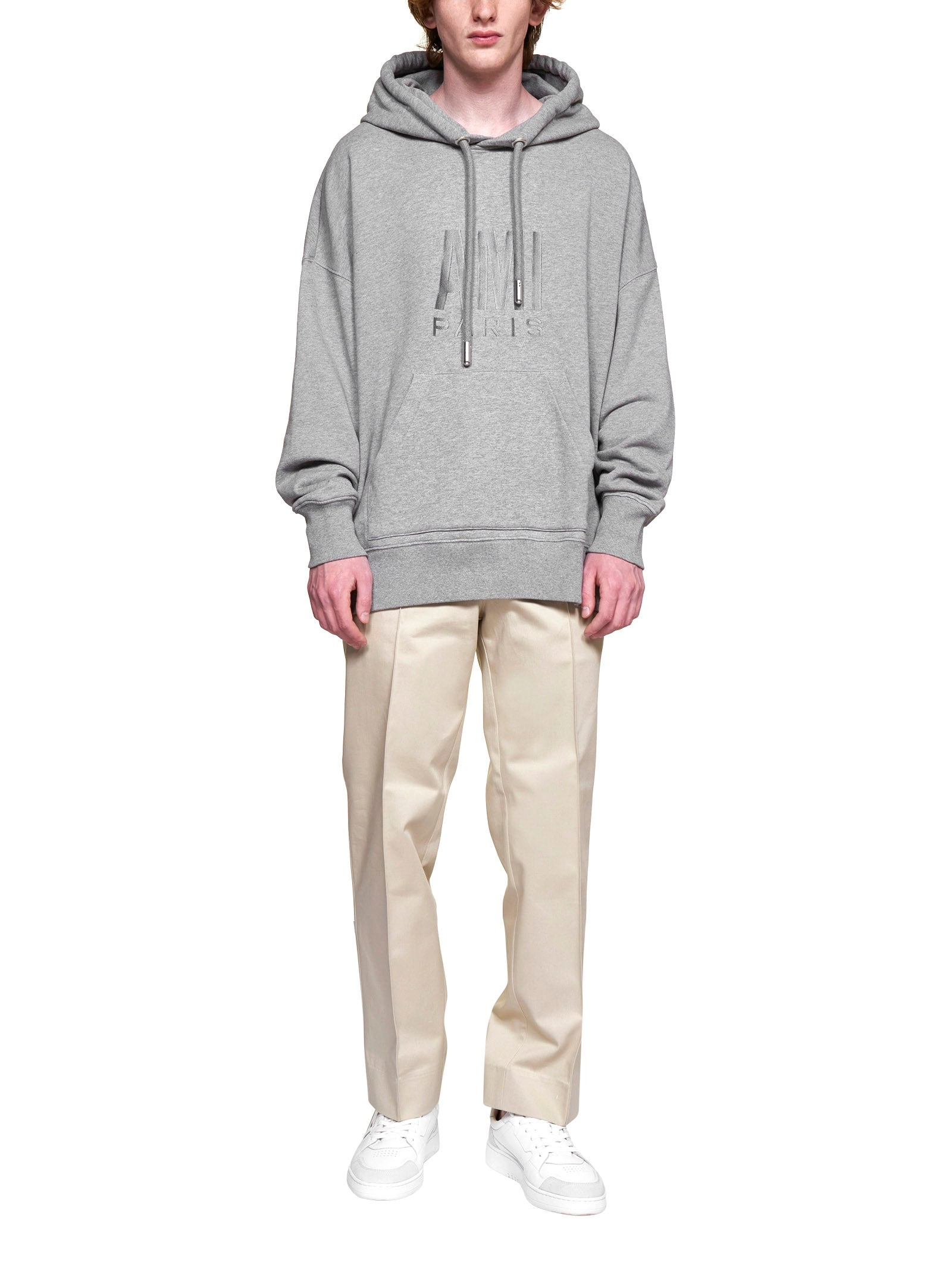 AMI Logo Printed Drawstring Hoodie