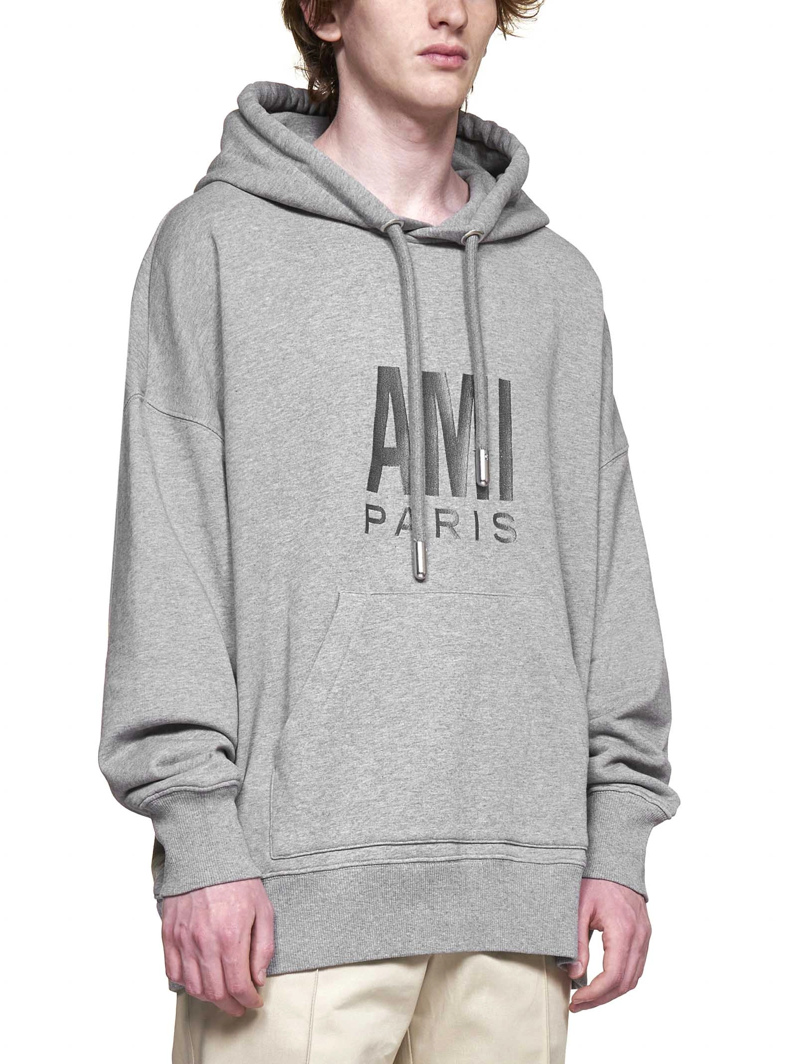 AMI Logo Printed Drawstring Hoodie