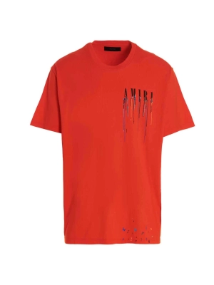 Amiri Paint Drip Logo Crewneck T-Shirt
