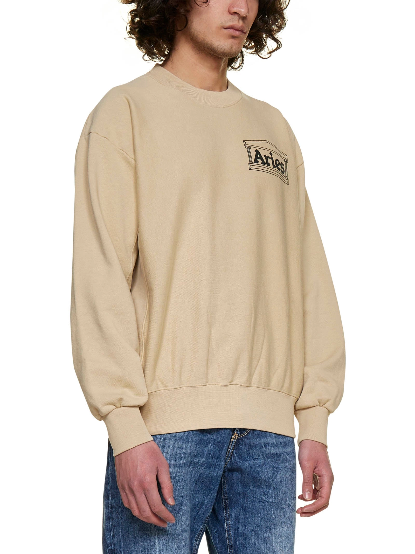 Aries Logo Printed Crewneck Sweatshirt