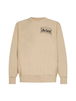 Aries Logo Printed Crewneck Sweatshirt