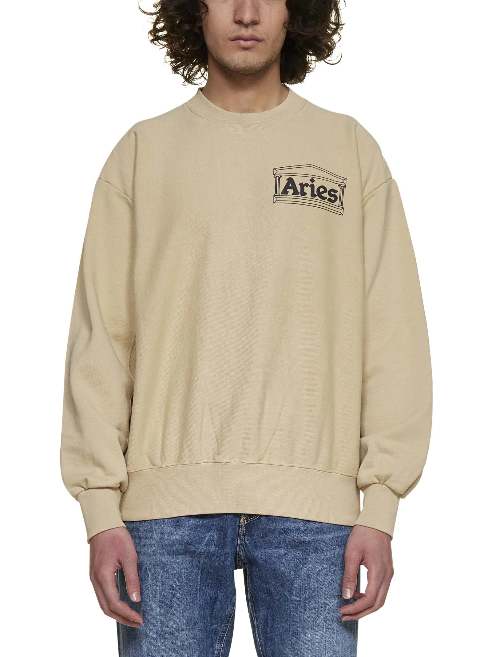 Aries Logo Printed Crewneck Sweatshirt