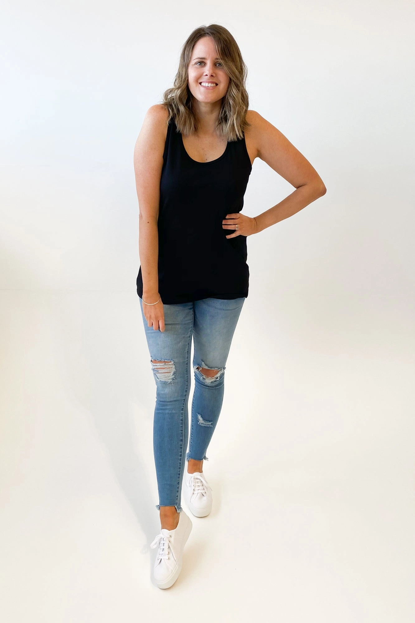 AS Colour Tulip Singlet Black