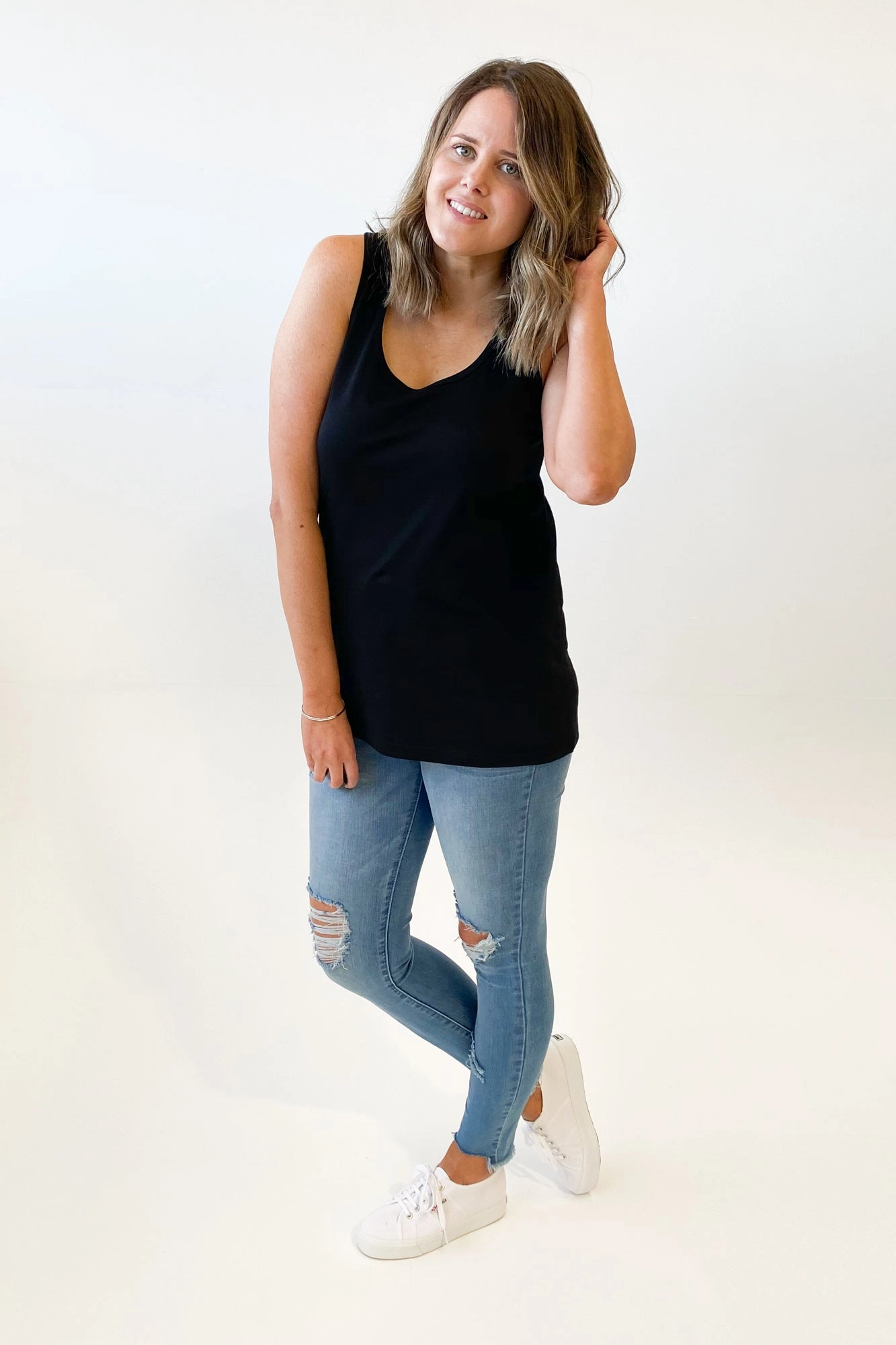 AS Colour Tulip Singlet Black