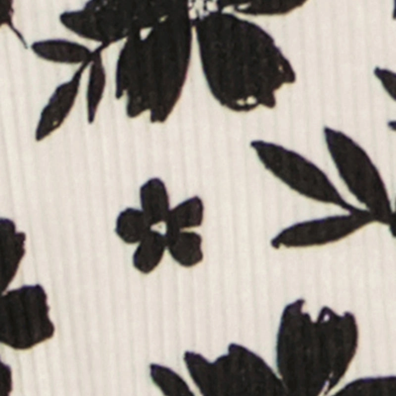 Baby Girls 0-9M Rib Knit Floral Print Top and Shorts
