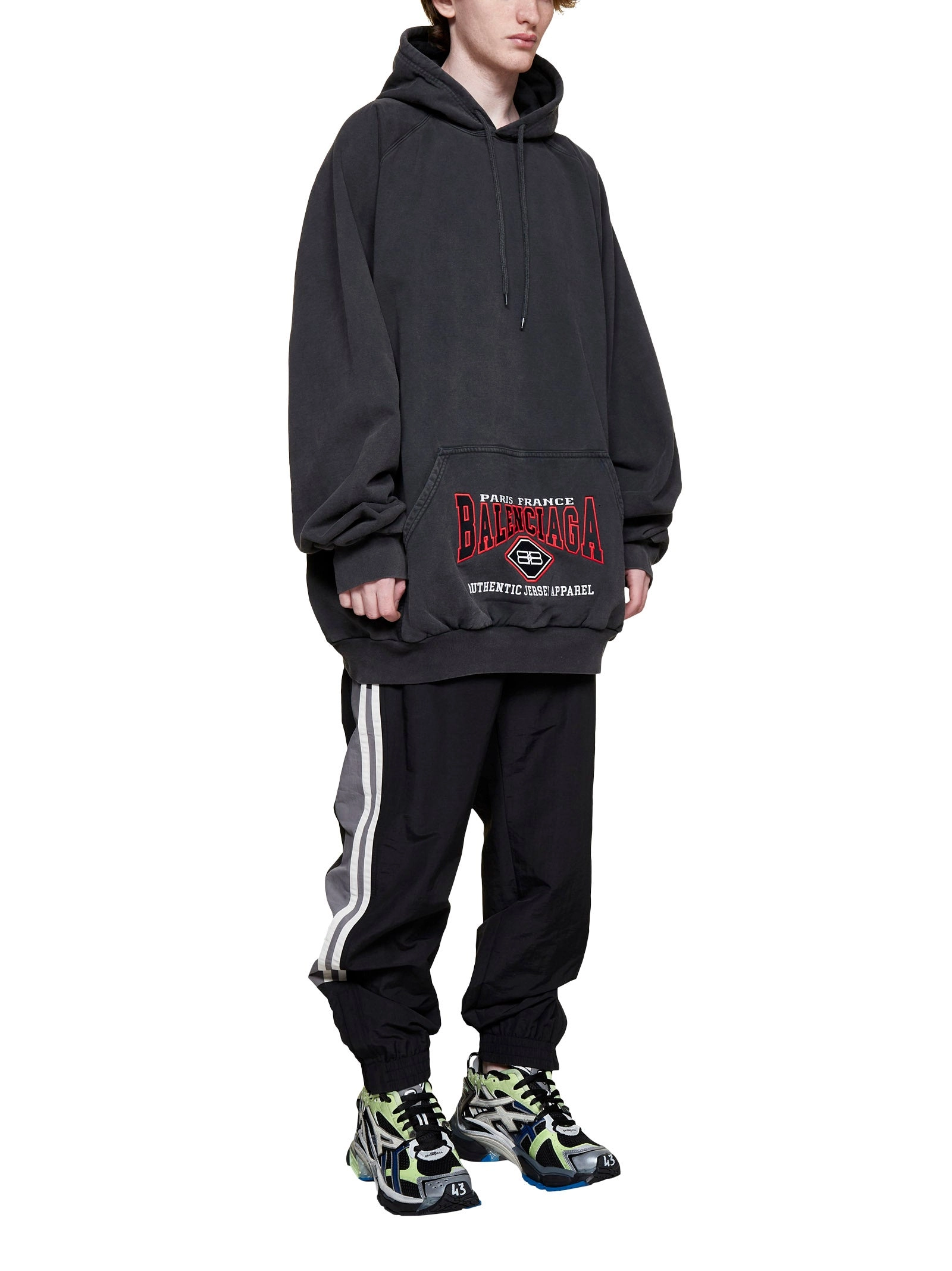 Balenciaga Logo Detailed Drawstring Hoodie