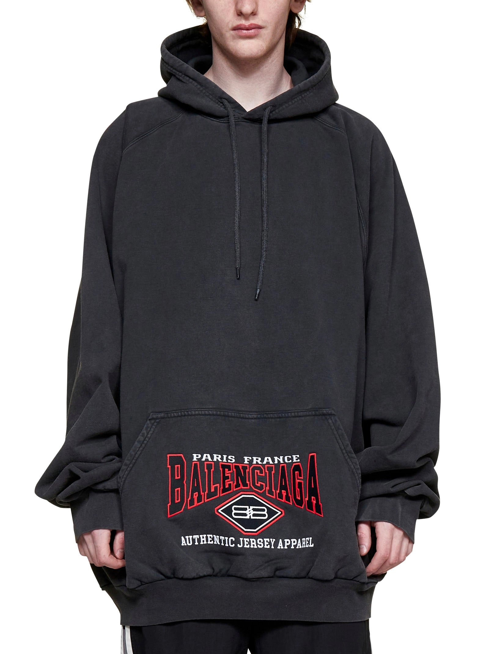 Balenciaga Logo Detailed Drawstring Hoodie