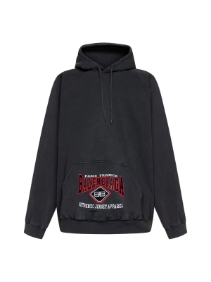 Balenciaga Logo Detailed Drawstring Hoodie