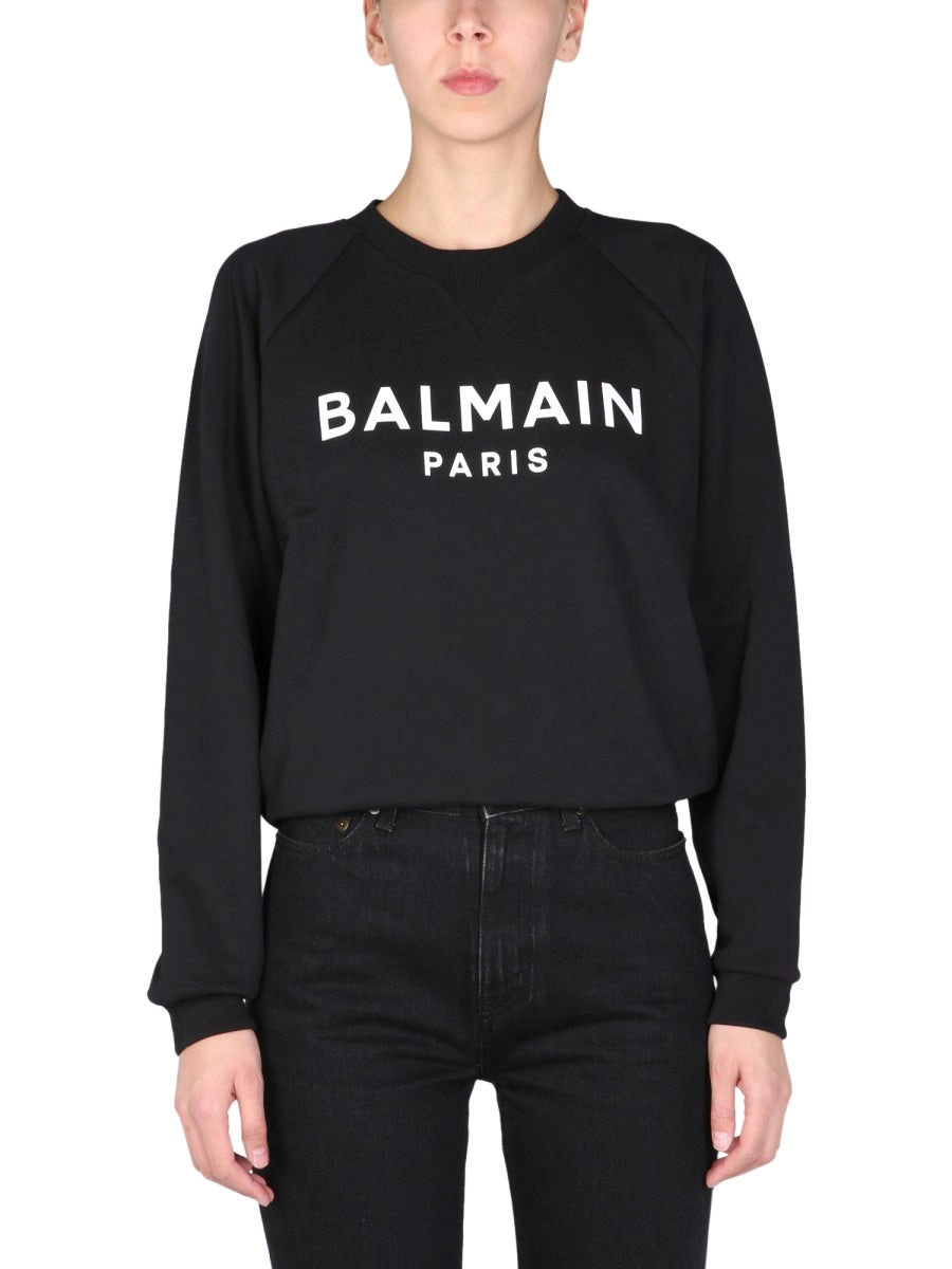 Balmain Logo Printed Crewneck Sweatshirt
