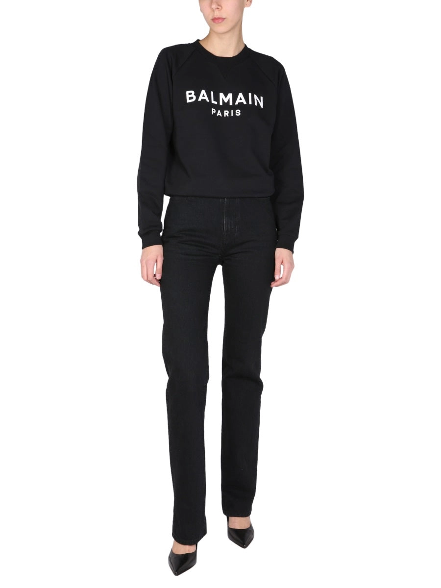 Balmain Logo Printed Crewneck Sweatshirt