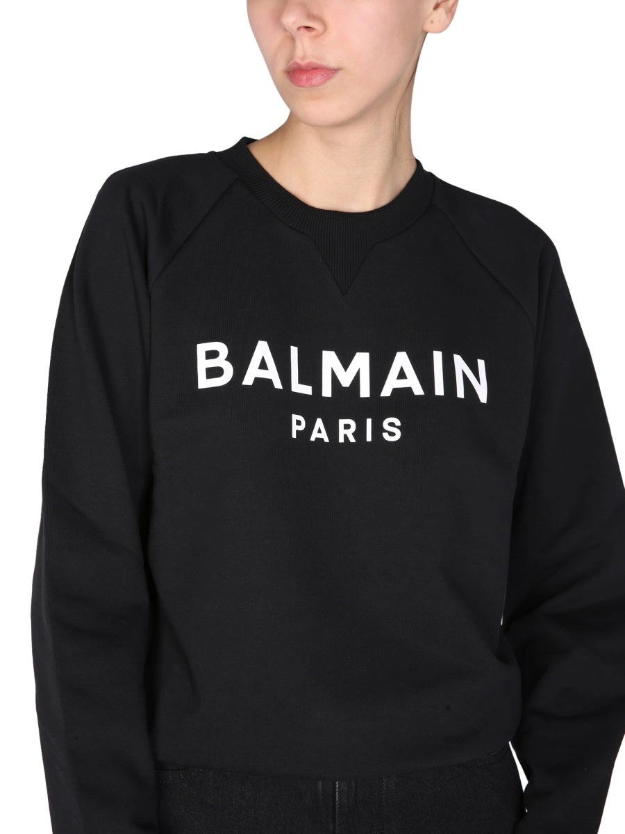 Balmain Logo Printed Crewneck Sweatshirt