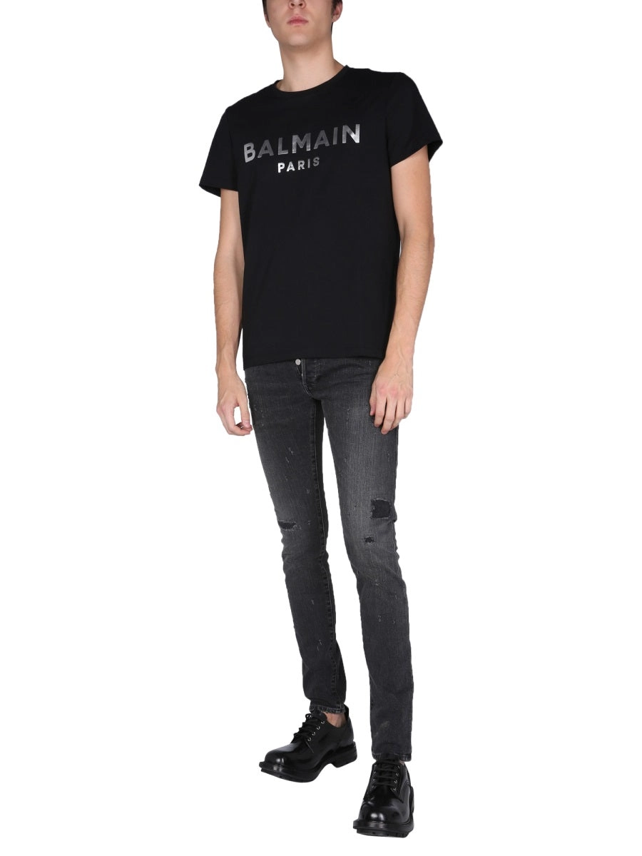 Balmain Logo Printed Crewneck T-Shirt