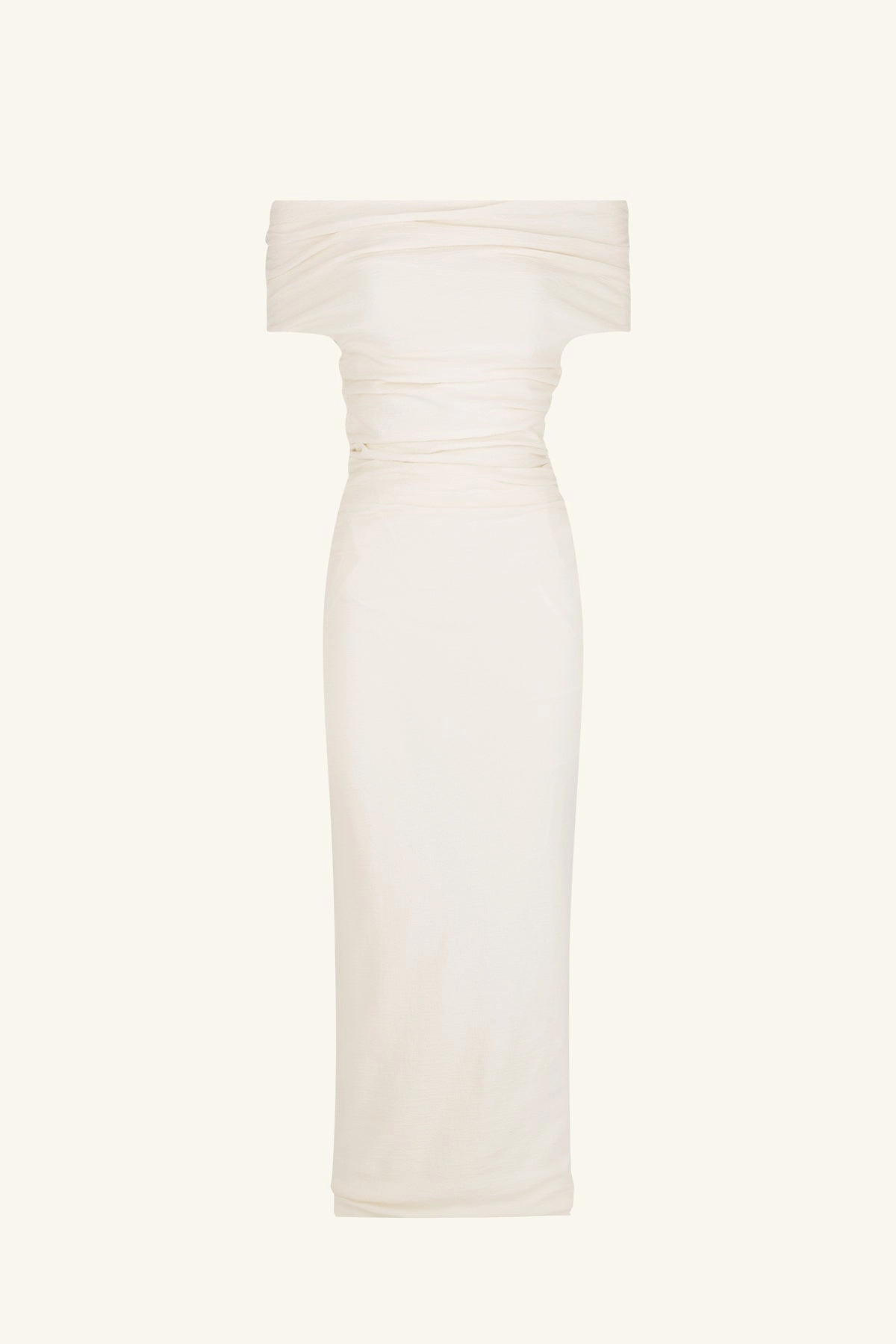 BEAU OFF SHOULDER MIDI DRESS - IVORY
