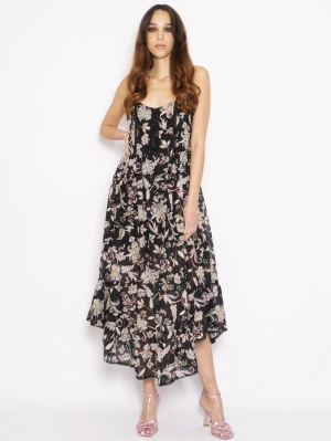 Black Floral Print Dress