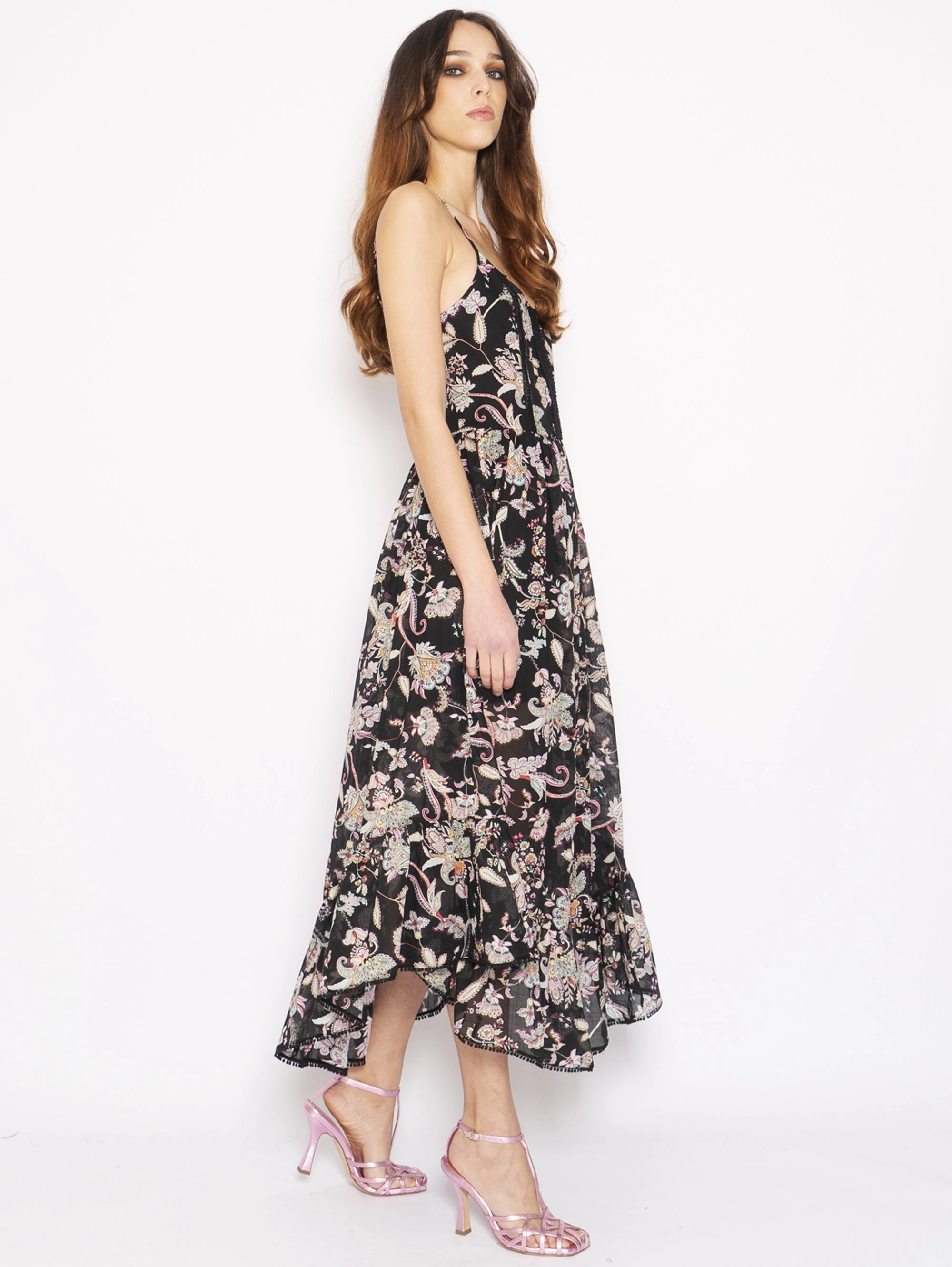 Black Floral Print Dress