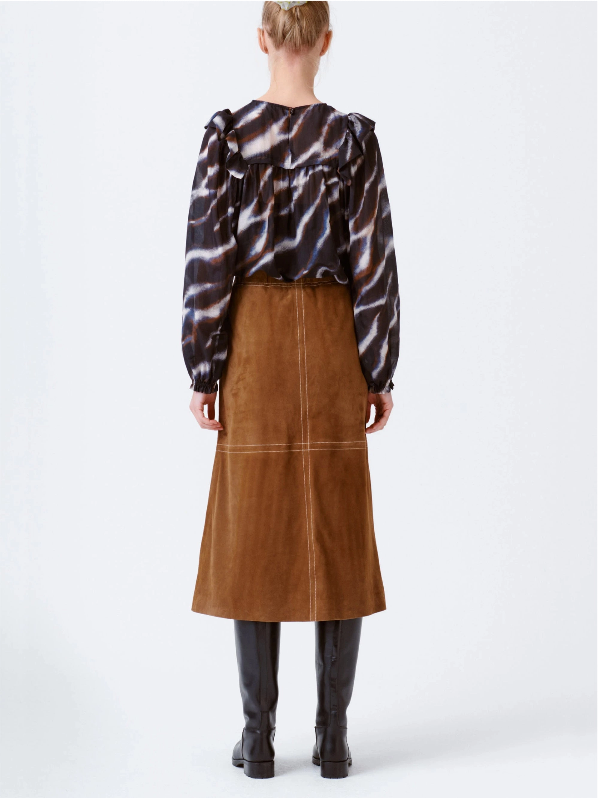 Blouse with Black Print