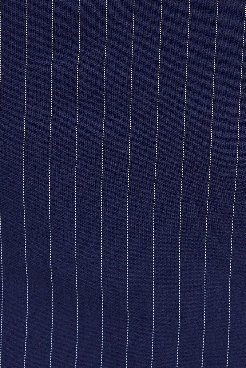 Blue Stripe Bodycon Dress Strapless Boob Tube Mini