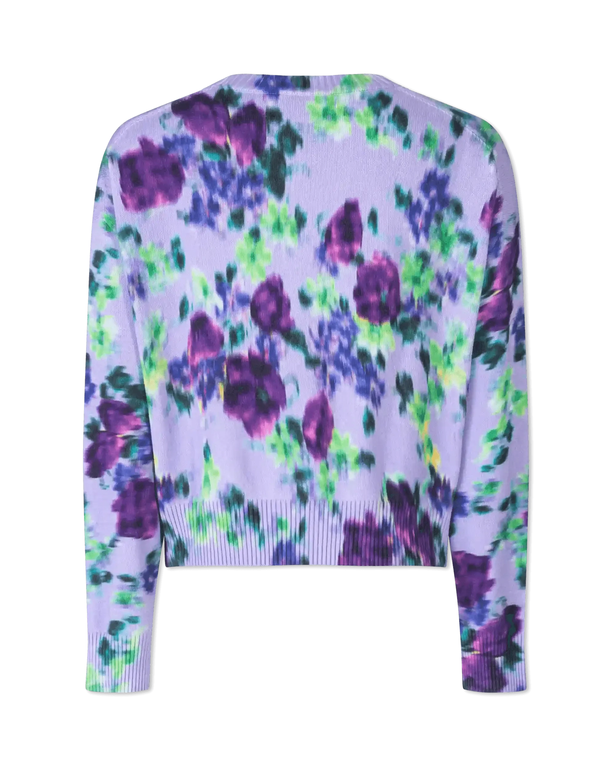 Blurred Floral Printed Buttoned Cardigan