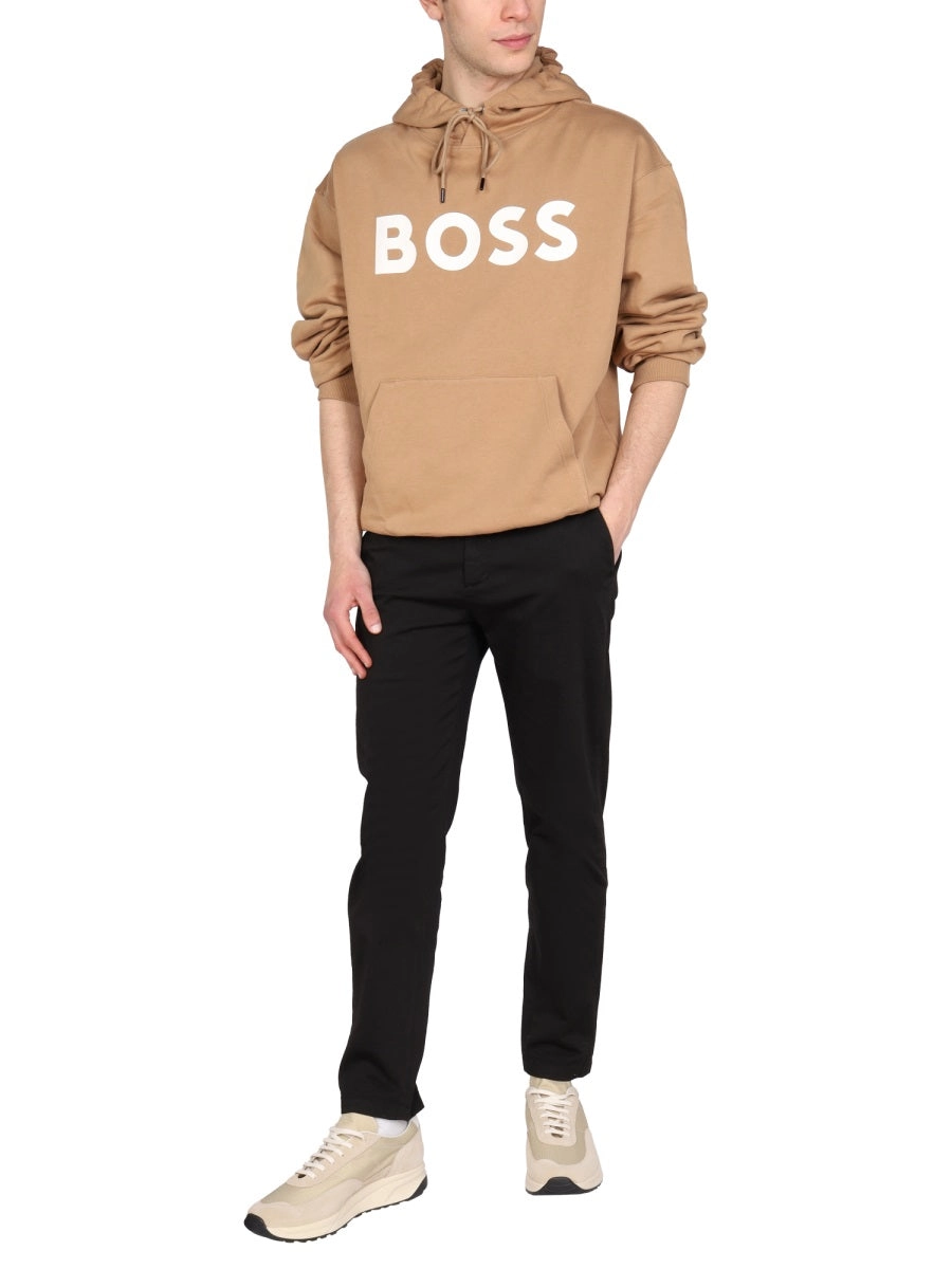 Boss Hugo Boss Logo Print Drawstring Hoodie