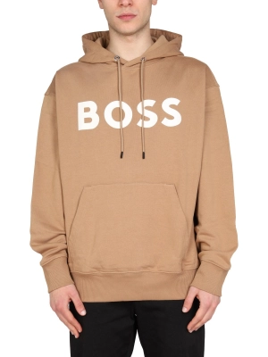 Boss Hugo Boss Logo Print Drawstring Hoodie