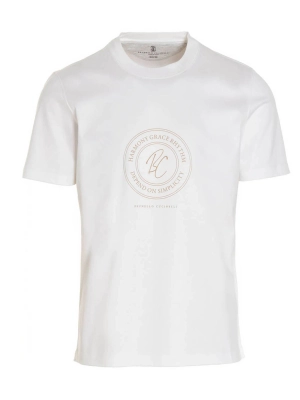 Brunello Cucinelli Logo Printed Crewneck T-Shirt