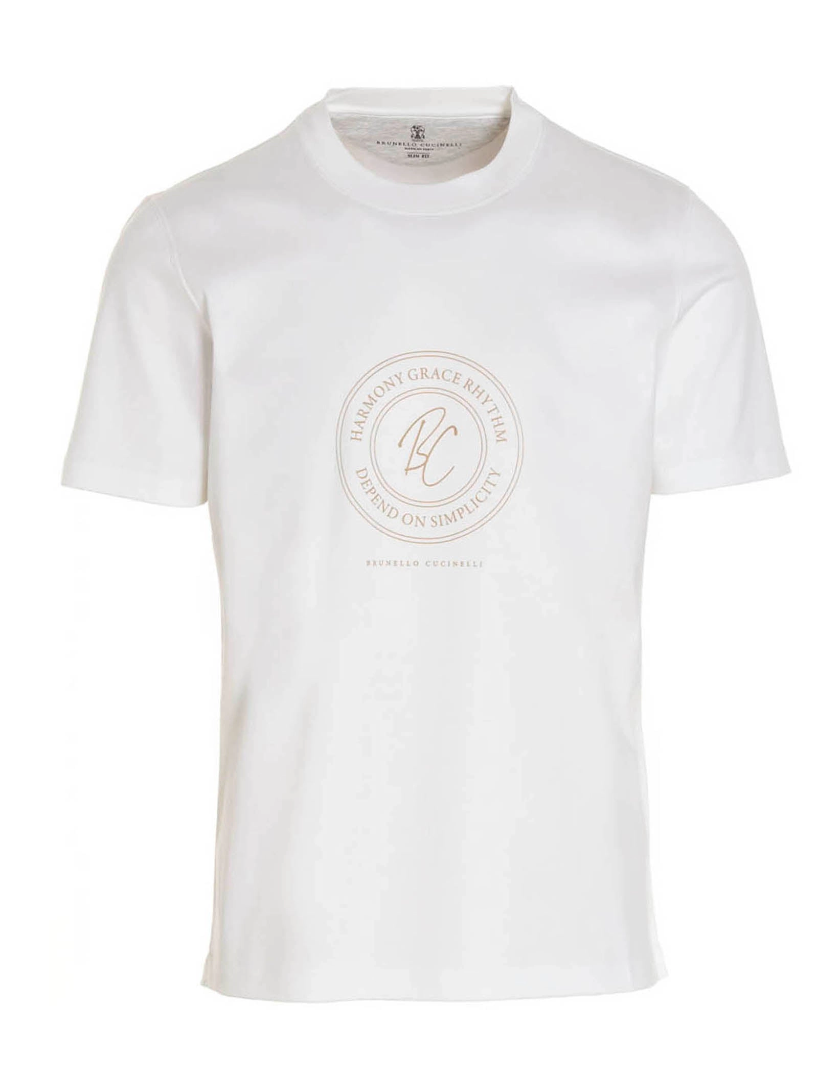 Brunello Cucinelli Logo Printed Crewneck T-Shirt