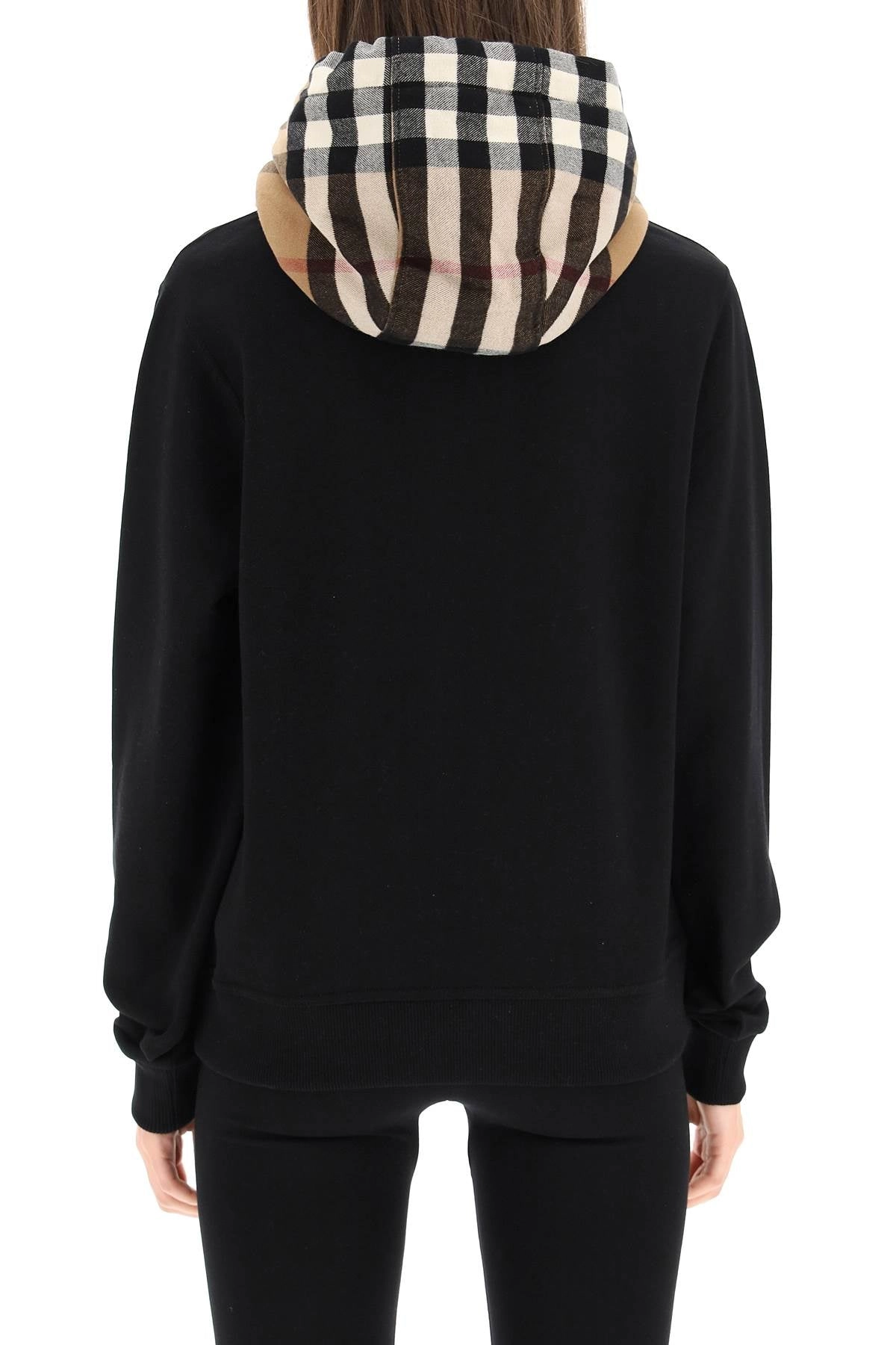 Burberry Check Detailed Drawstring Hoodie