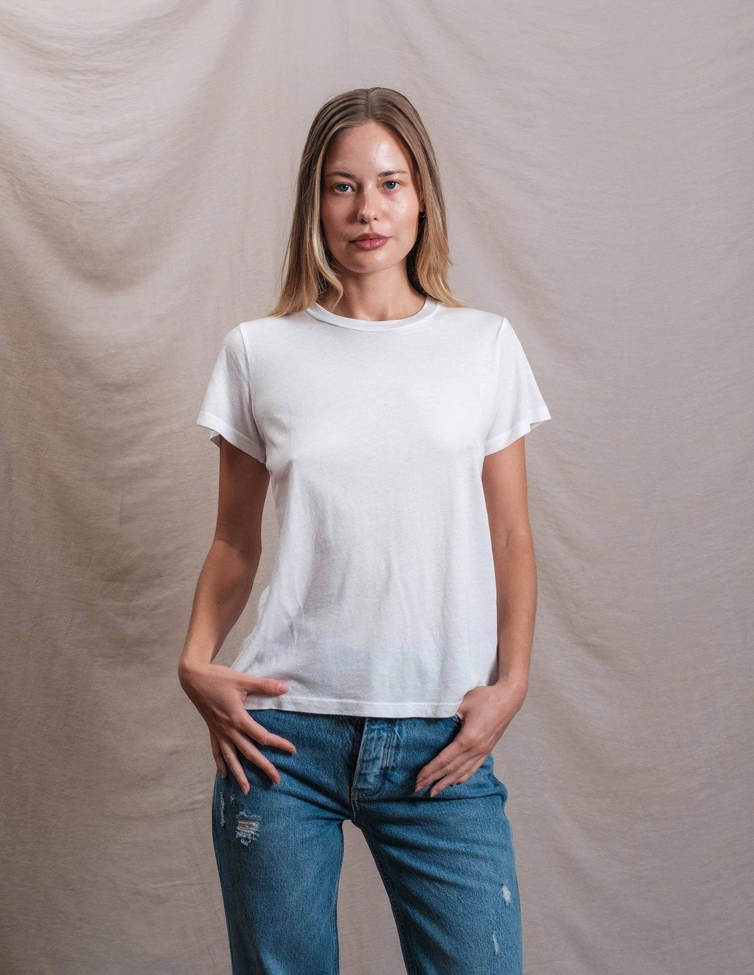 Butter Soft Crew in White