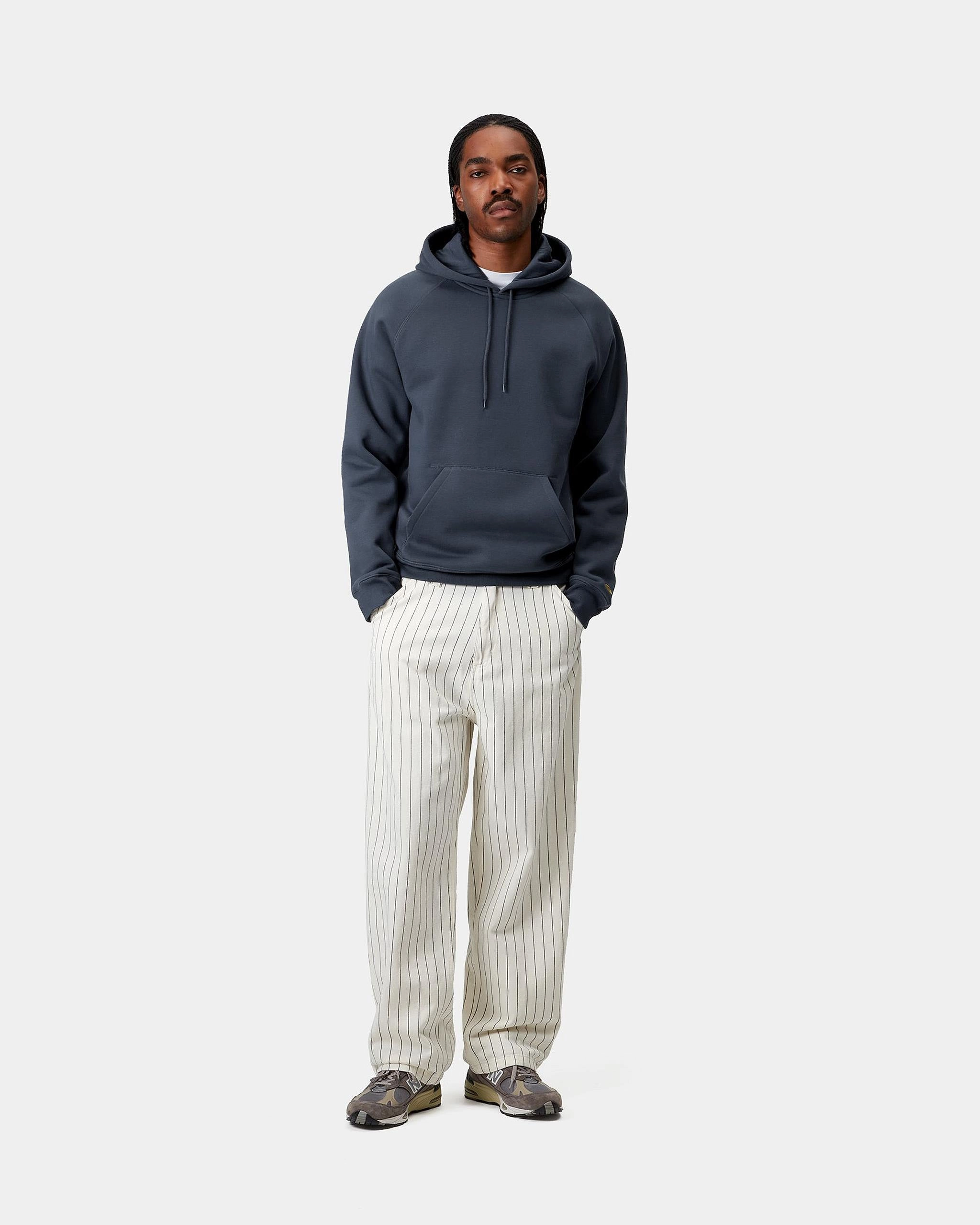 Carhartt WIP Hooded Chase Sweat - Dusky Blue / Gold