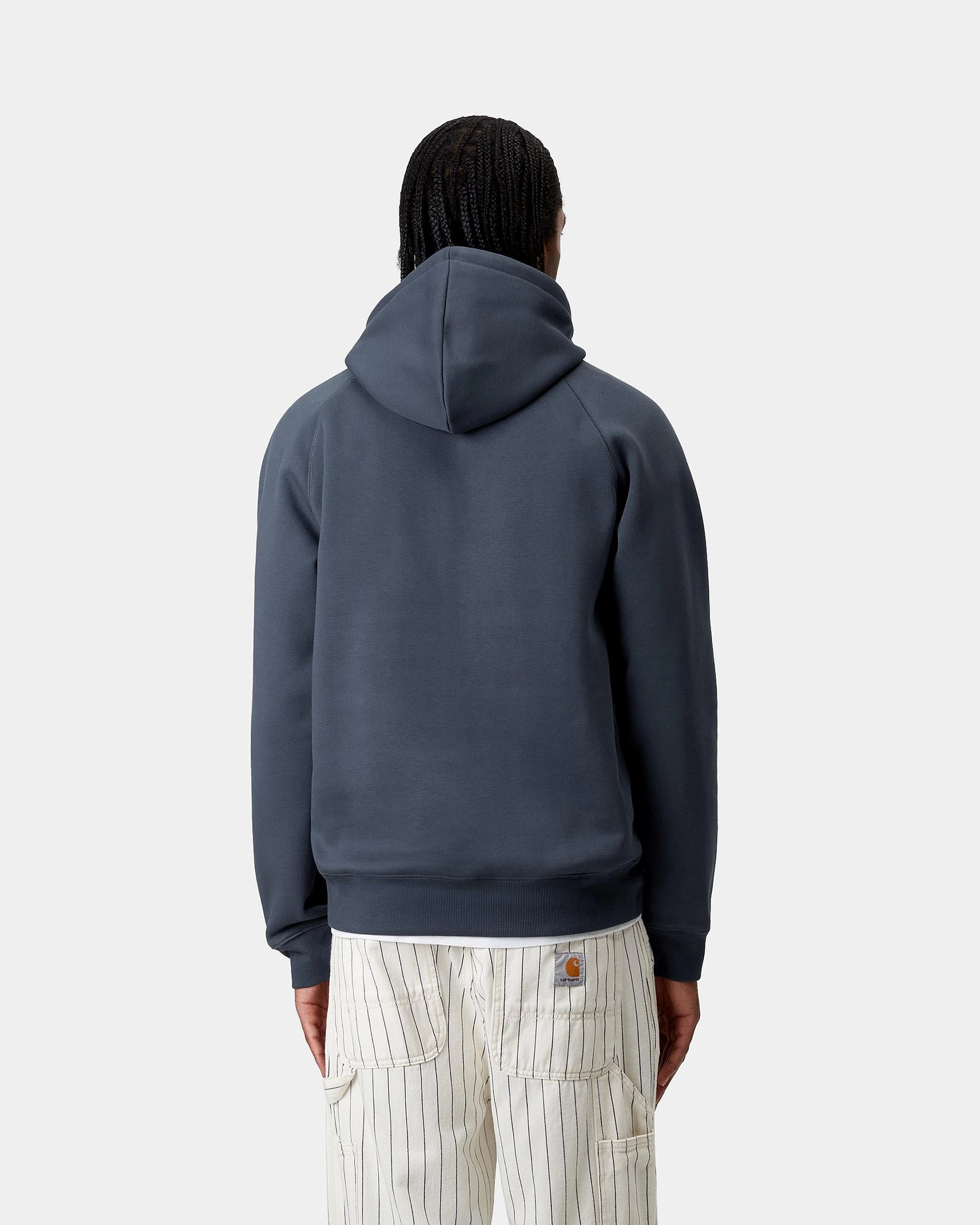 Carhartt WIP Hooded Chase Sweat - Dusky Blue / Gold