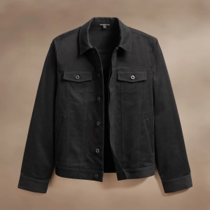 Cashmere Touch Cotton Jacket - Black
