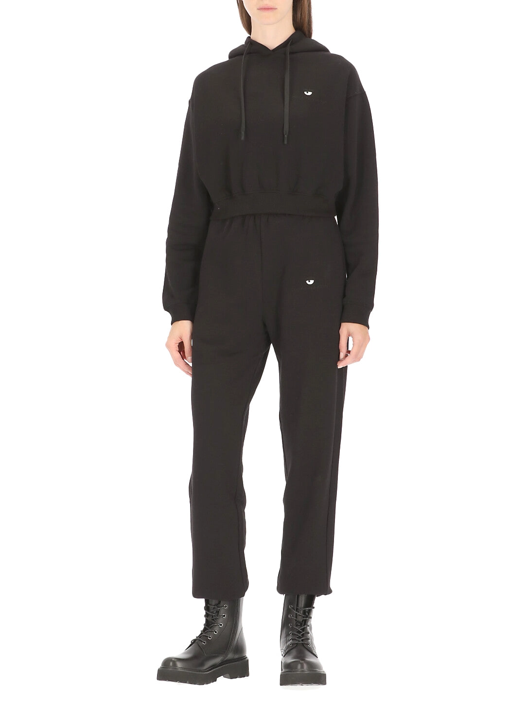 Chiara Ferragni Logo Printed Cropped Hoodie