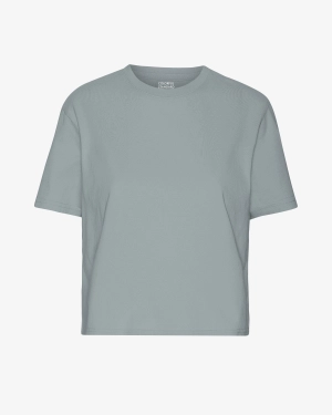 COLORFUL STANDARD - T SHIRT BOXY COURT - BLEU ACIER