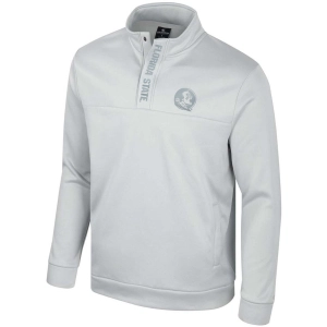 Colosseum Men's Seminole Logo/Florida State 1/4 Snap Performance Fleece - Grey