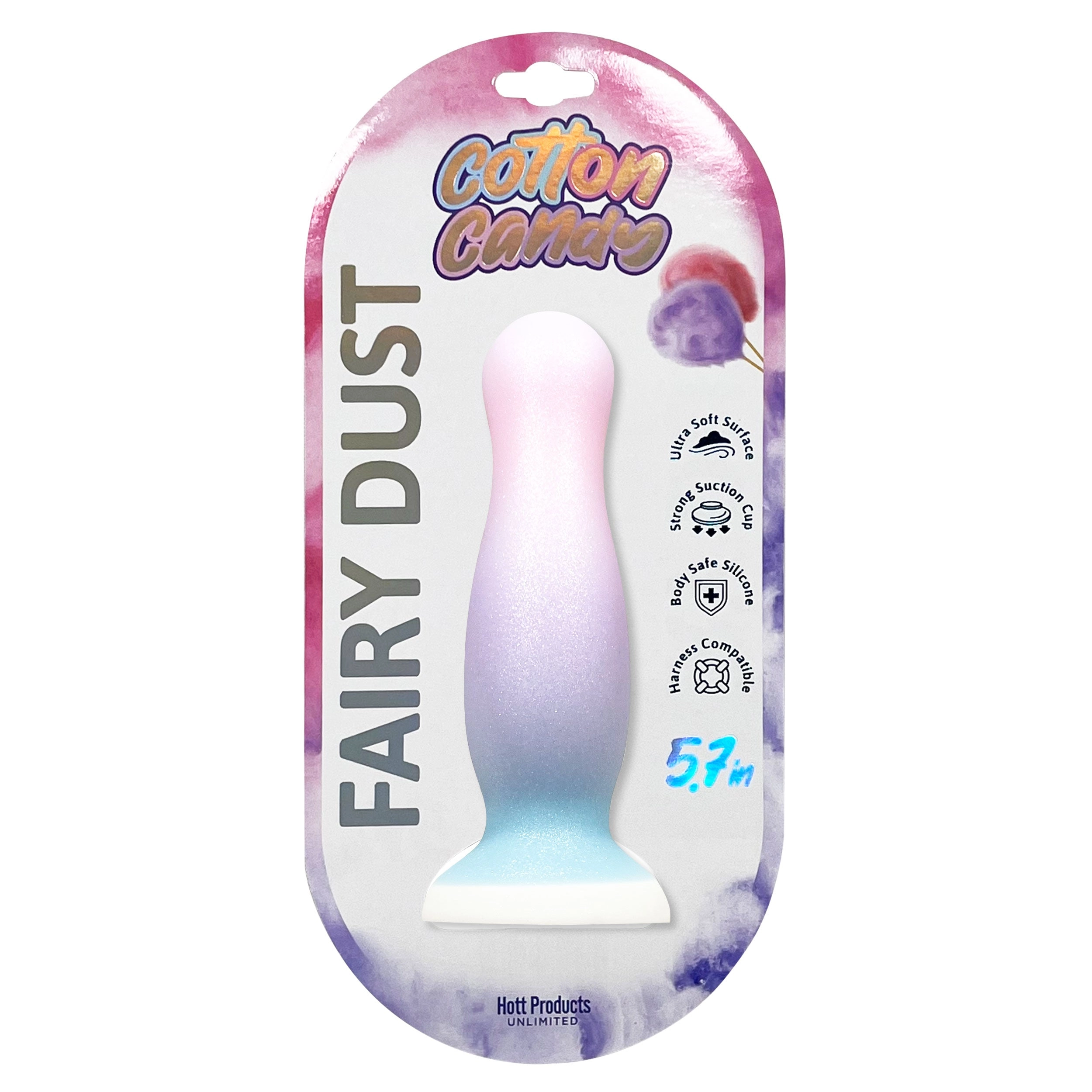 Cotton Candy Fairy Dust 5.7" Suction Cup Dildo