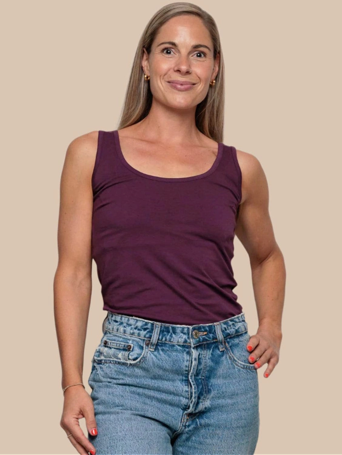 Cotton Vest | Plum