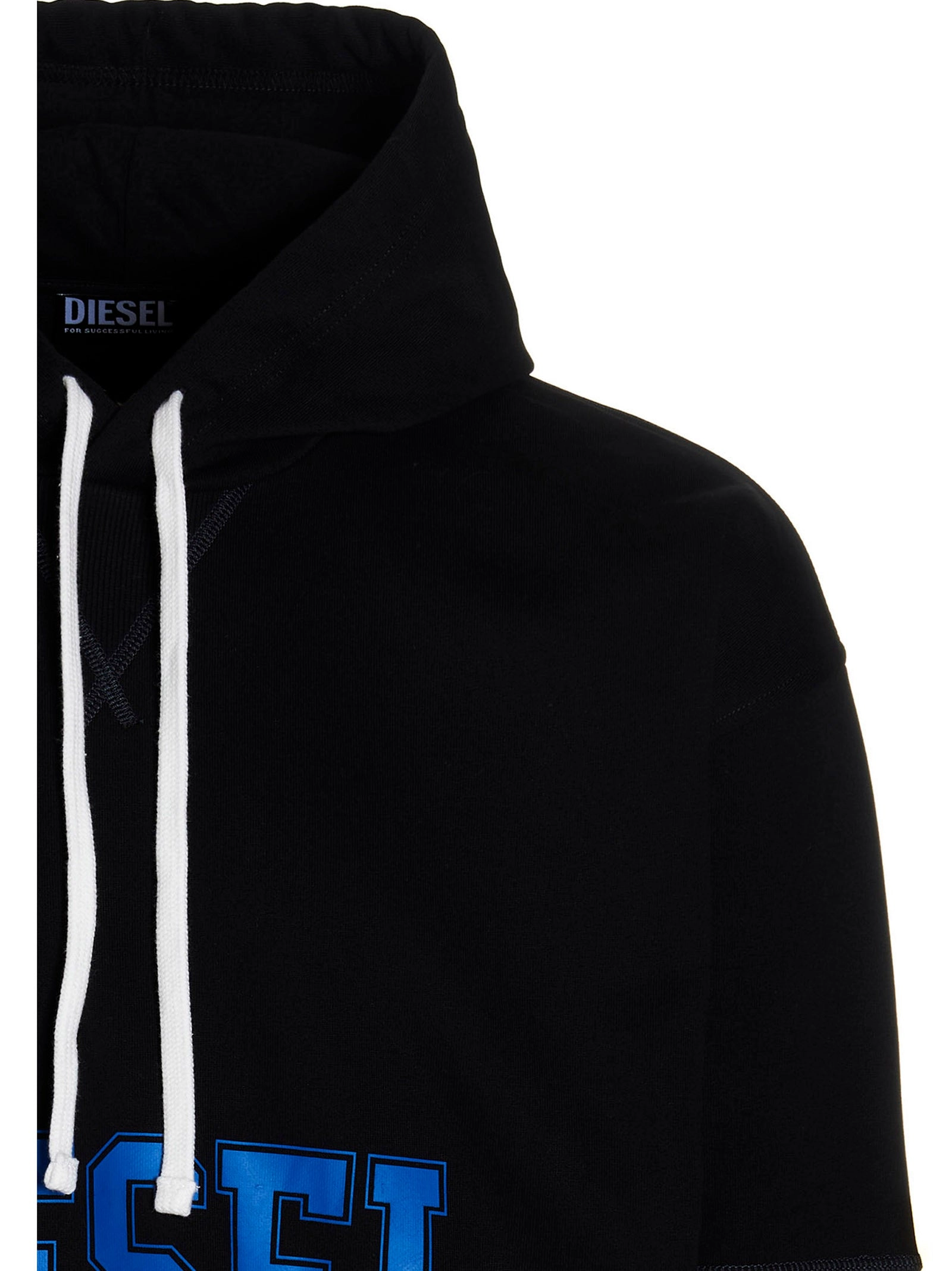 Diesel S-Muster Logo Printed Drawstring Hoodie