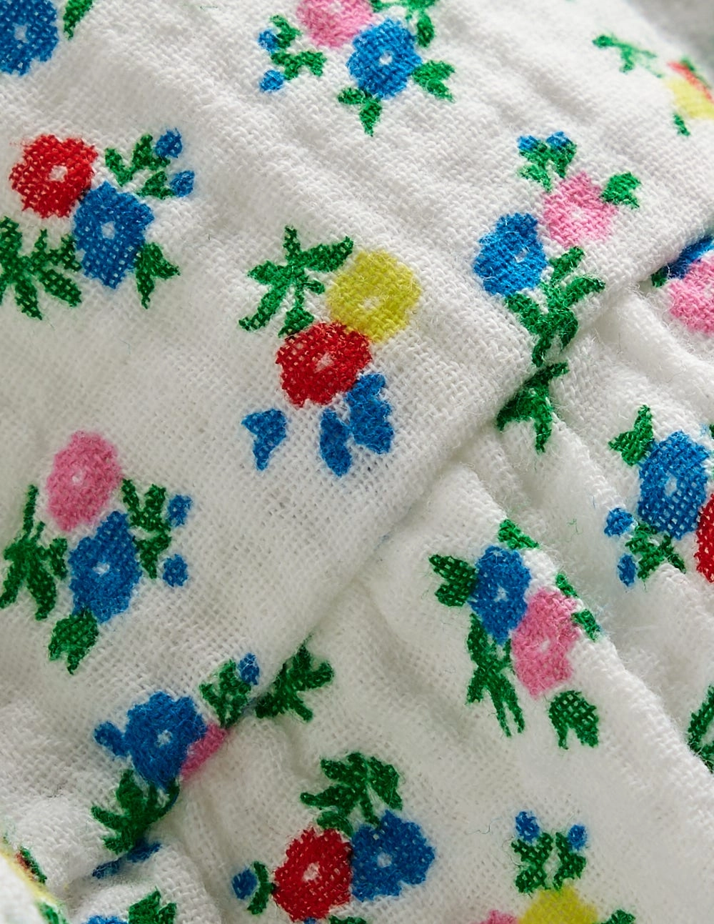 Double Cloth Printed Skirt-Soft Ivory Ditsy Floral