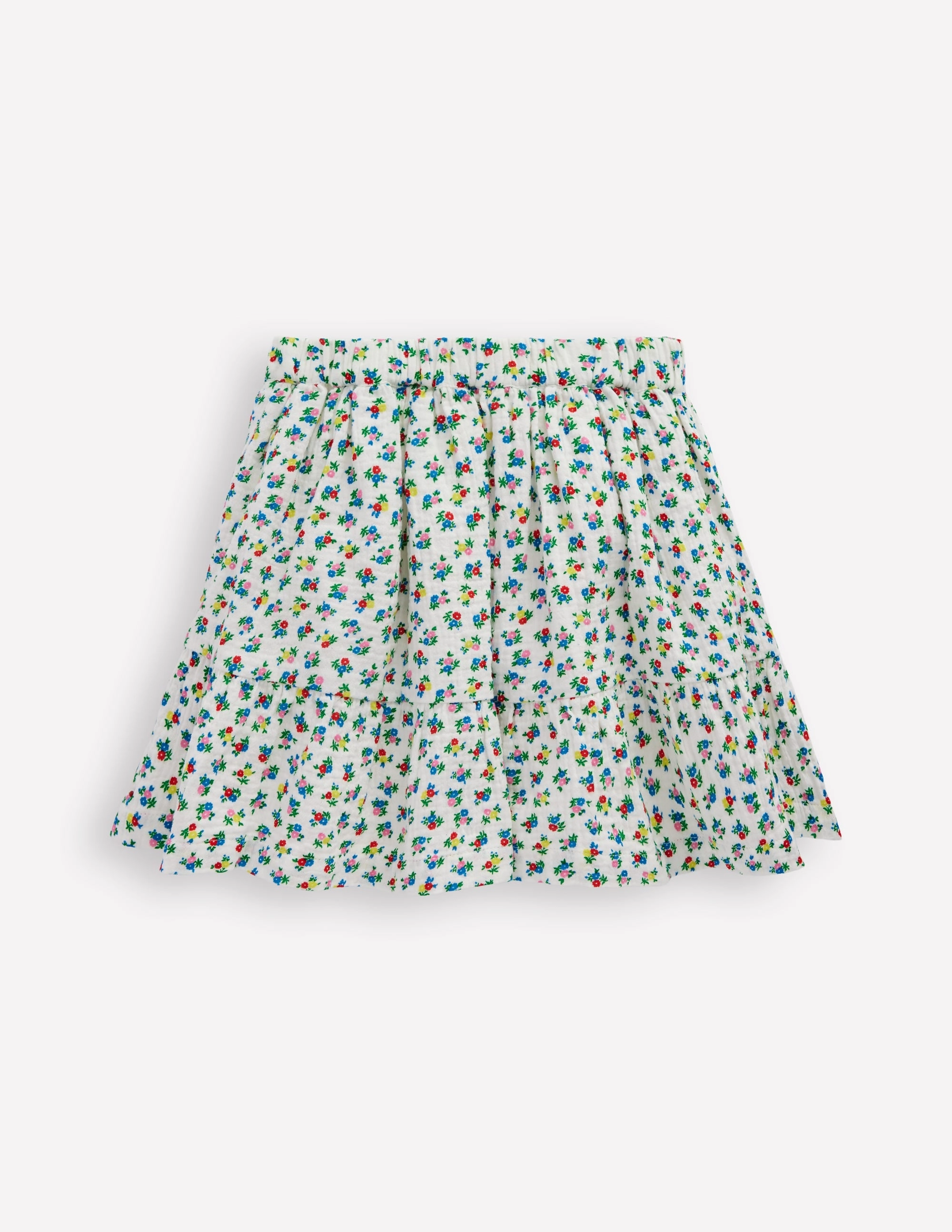Double Cloth Printed Skirt-Soft Ivory Ditsy Floral