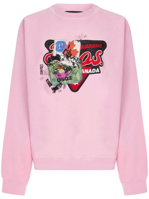 Dsquared2 Logo Patch Crewneck Sweatshirt