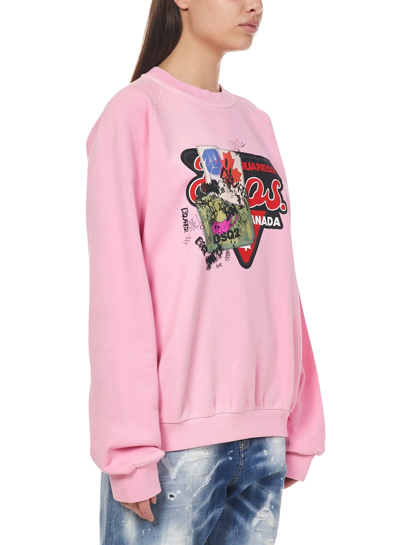 Dsquared2 Logo Patch Crewneck Sweatshirt