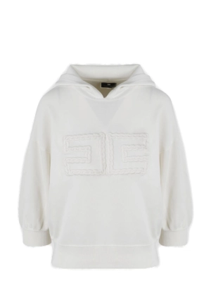 Elisabetta Franchi Logo Embroidered Hoodie
