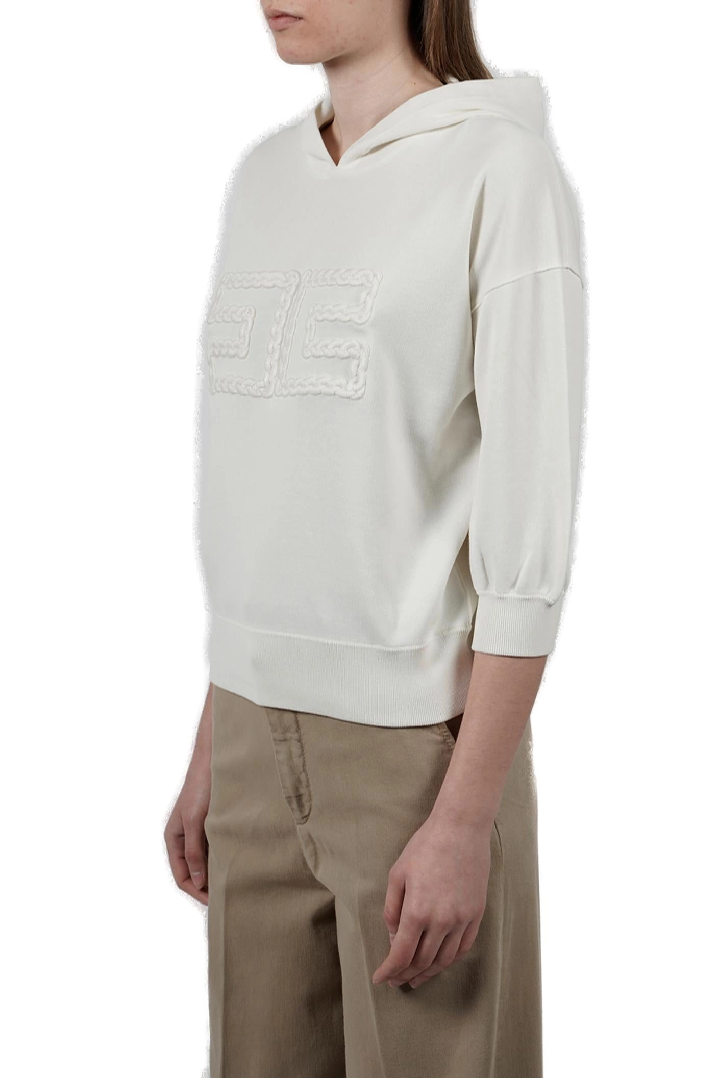 Elisabetta Franchi Logo Embroidered Hoodie