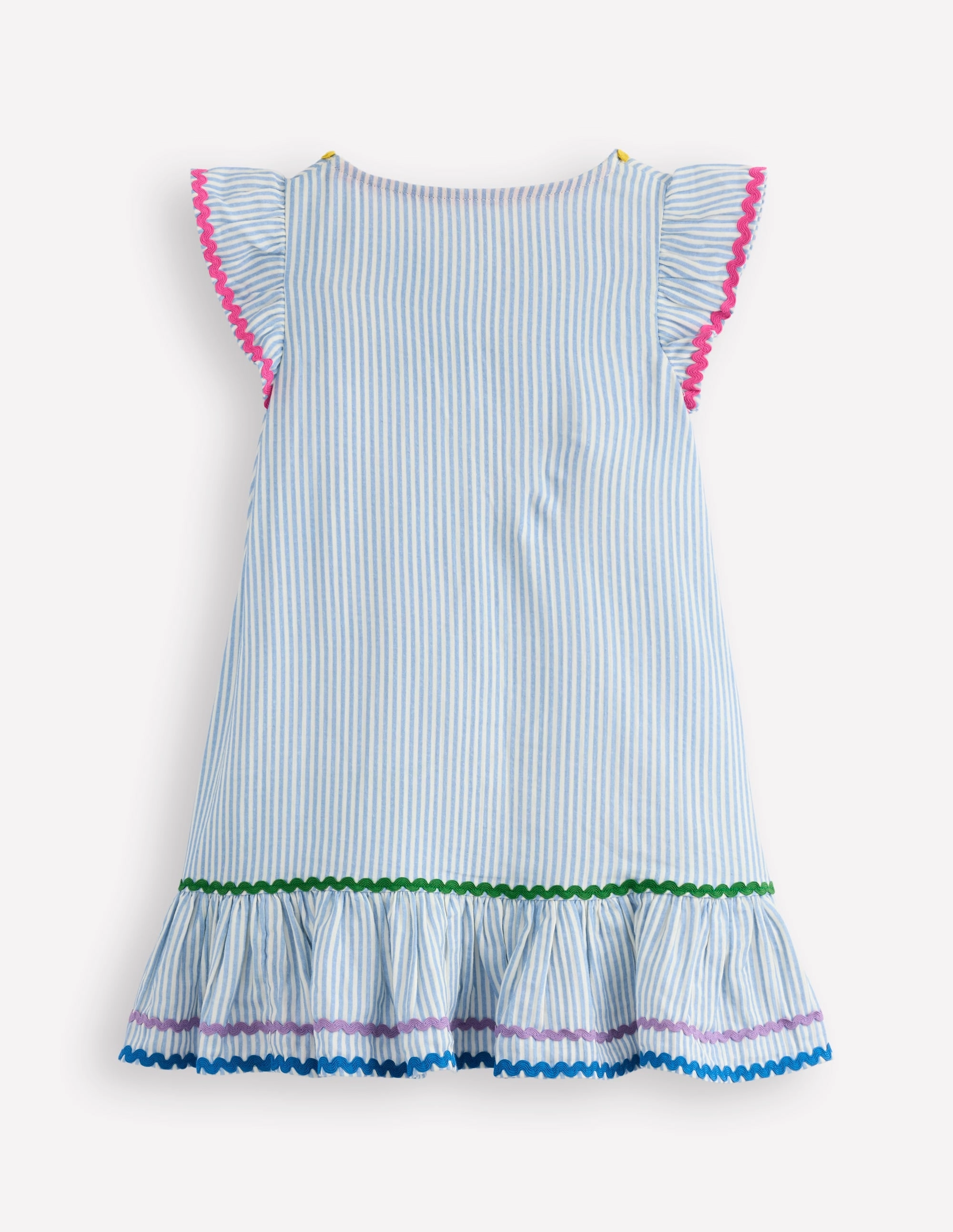 Emmy Woven Beach Dress-Blue Ticking Stripe