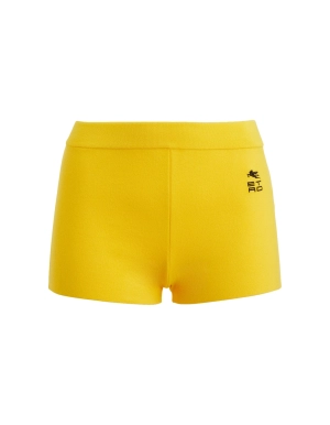 Etro Liquid Paisley Logo Embroidered Stretch Shorts