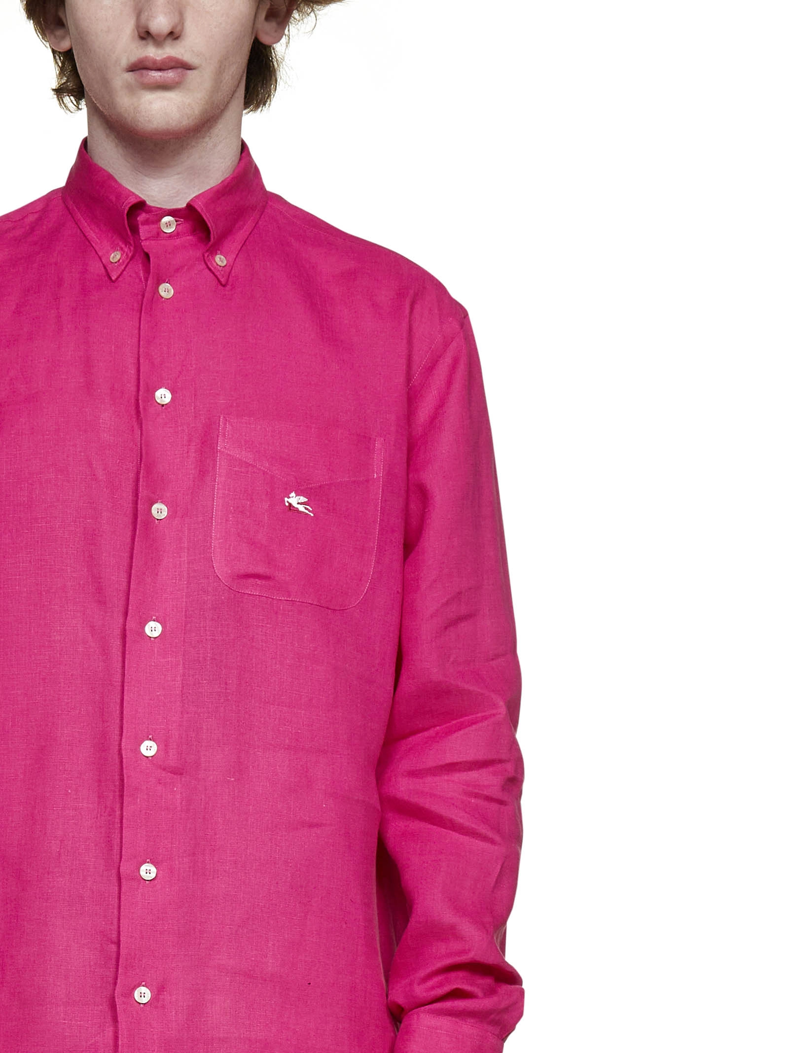 Etro Pocket Patch Logo Embroidered Shirt