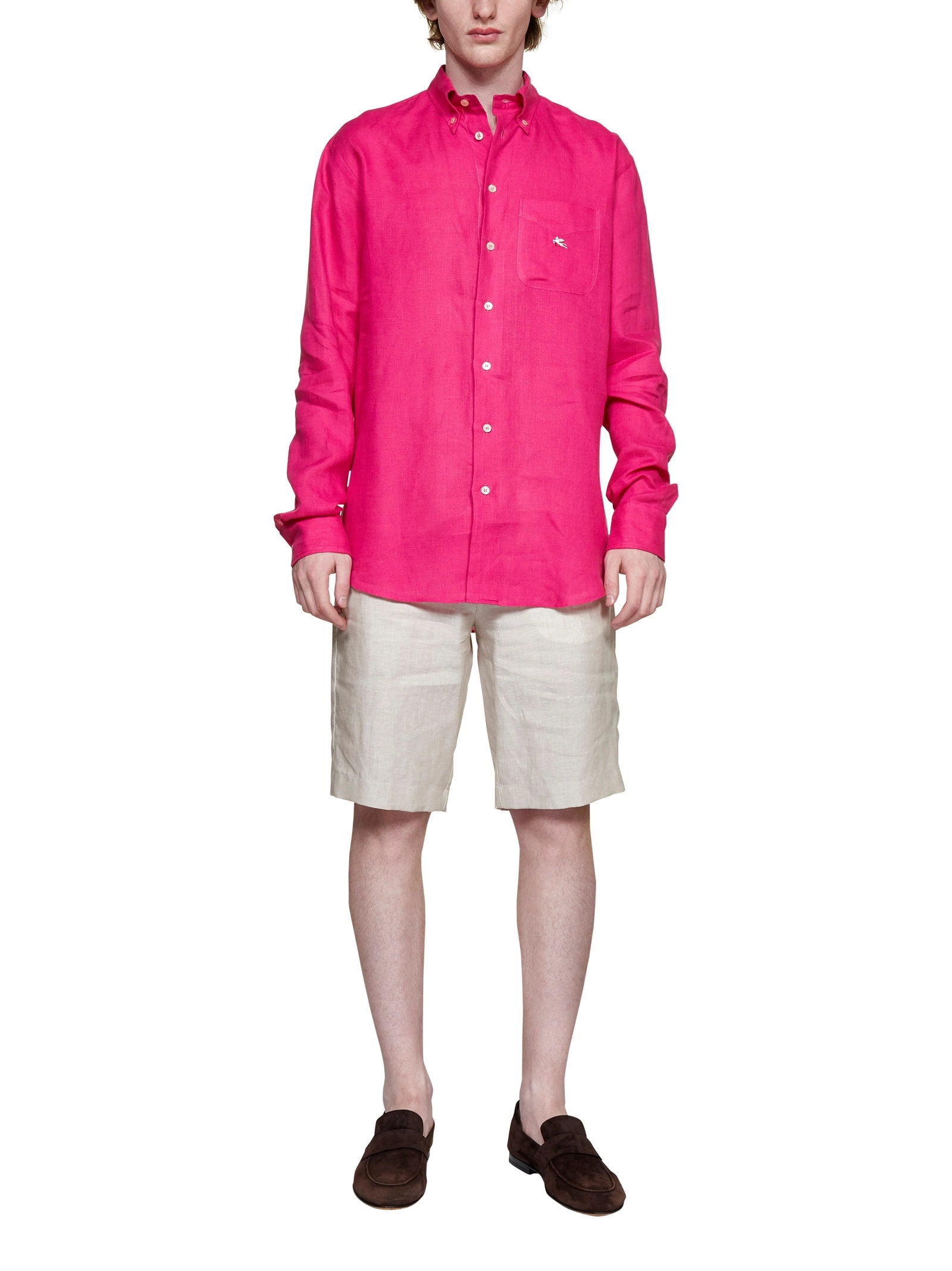 Etro Pocket Patch Logo Embroidered Shirt