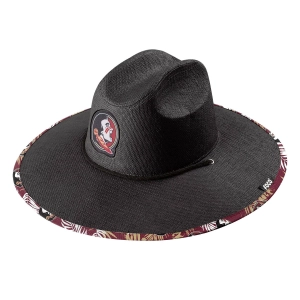 Forever Collectibles Seminole Logo Straw Hat - Black